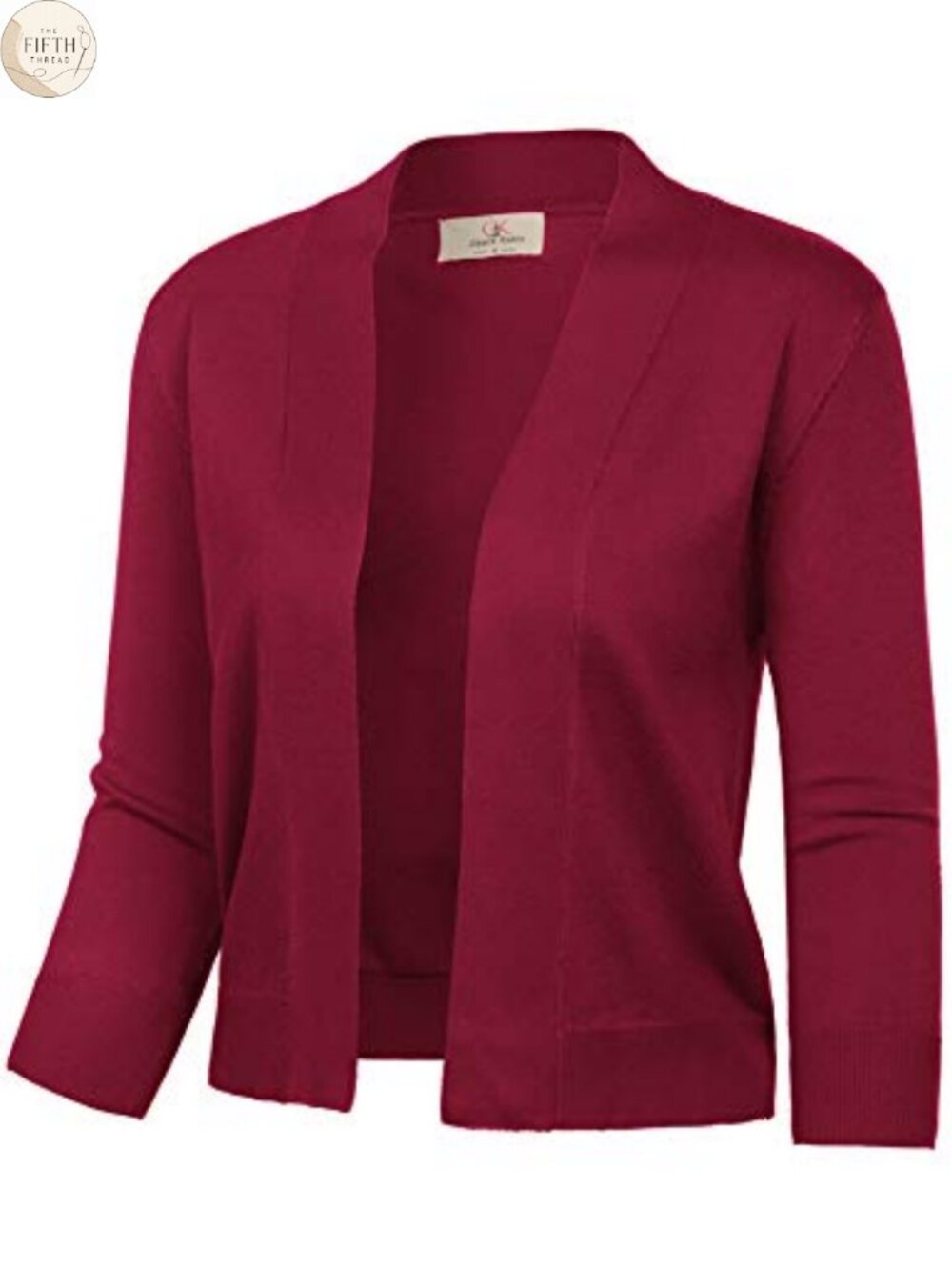 GRACE KARIN Lightweight Knit Cropped Shrug 3/4 Sleeve Open Front Bolero Cardigan